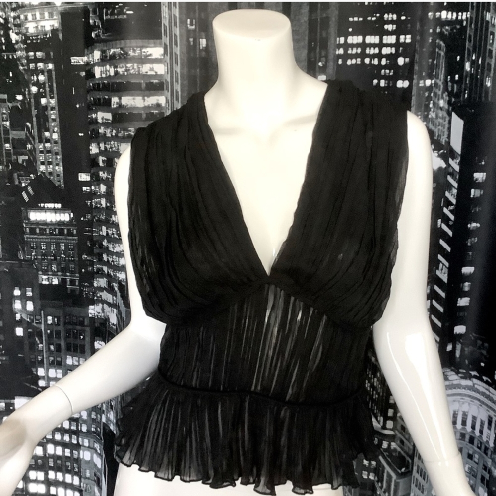 Zara Black Sleeveless Peplum Blouse